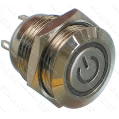 кнопка антивандальная d18mm різьблення 16mm h18mm 4 контакти індикація