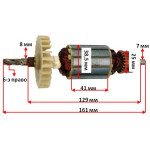 Якорь пила дисковая Topex 850W (161*38,5 6-з / право)
