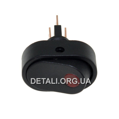 Тумблер овал 2 положения 3 контакта 20*31 мм с подсветкой 12V