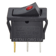 Тумблер 2 положения 3 контакта 15*21 mm светодиод 6A