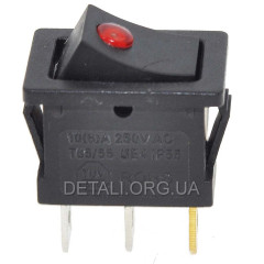 Тумблер 2 положения 3 контакта 15*21 mm светодиод 6A 2