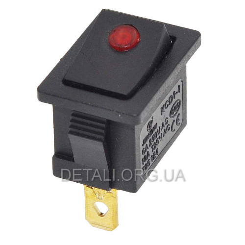 Тумблер 2 положения 3 контакта 15*21 mm светодиод 6A
