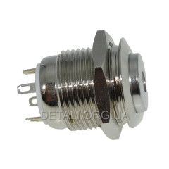 Кнопка антивандальная d18mm резьба 16mm h20mm 4 контакта индикация