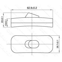 Тумблер 2 положения в корпусе 26*61 mm 6A 2