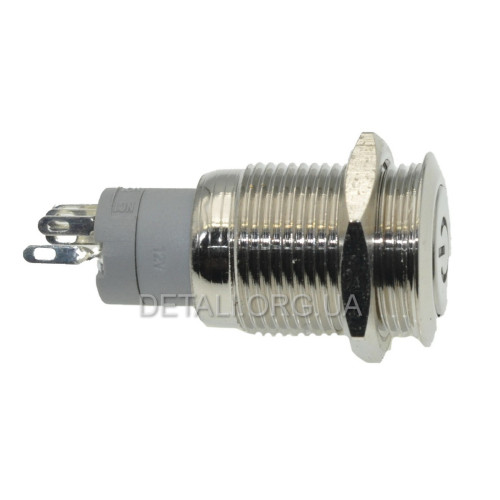 Кнопка антивандальная d18mm резьба 16mm h31mm 2 положения 5 контактов индикация