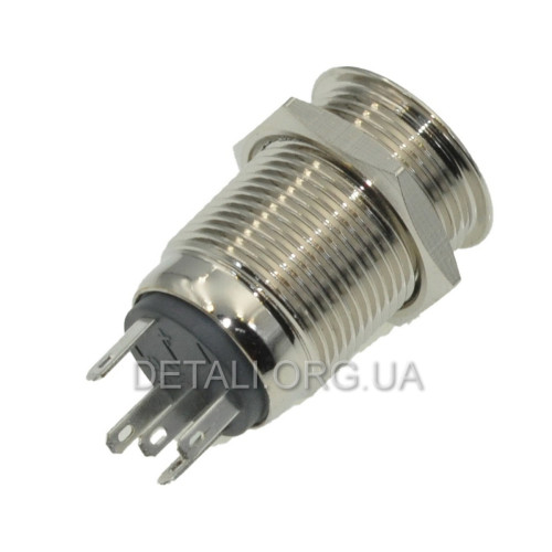 Кнопка антивандальная d18mm резьба 16mm h27mm 5 контактов индикация