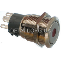 Кнопка антивандальная d22mm резьба 19mm h32mm 5 контактов индикация