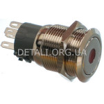 Кнопка антивандальная d22mm резьба 19mm h32mm 5 контактов индикация