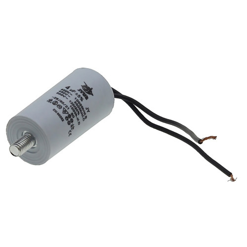 Конденсатор JYUL CBB-60L 4мкф - 450 VAC болт + провода (30*59 mm)