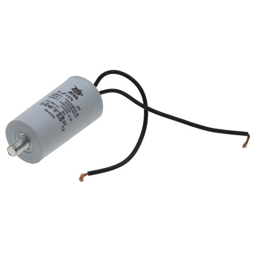 Конденсатор JYUL CBB-60L 5мкф - 450 VAC болт + провода (30*59 mm)