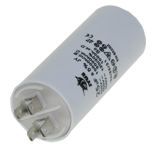 Конденсатор JYUL CBB-60M 25мкф - 450 VAC болт + клеммы (40*96 mm)