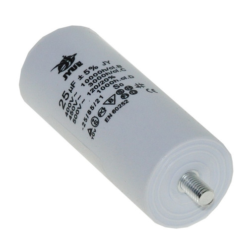 Конденсатор JYUL CBB-60M 25мкф - 450 VAC болт + клеммы (40*96 mm)