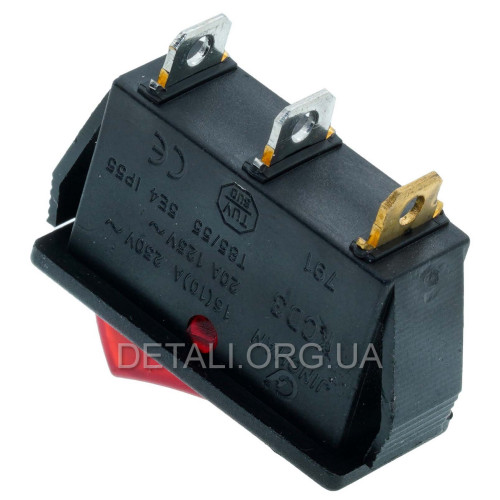 Тумблер с подсветкой 2 положения 3 контакта 14*32 mm h24mm 16A