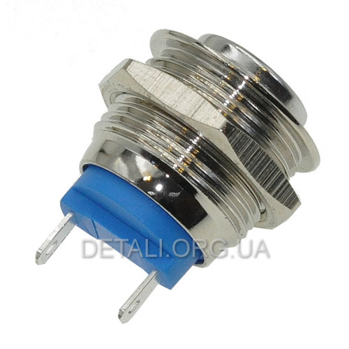 Кнопка антивандальная d18mm резьба 16mm h19mm 2 контакта