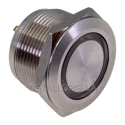 Кнопка антивандальная d25mm різьблення 22mm h18mm 4 контакти індикація