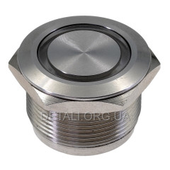 Кнопка антивандальная d25mm різьблення 22mm h18mm 4 контакти індикація 2