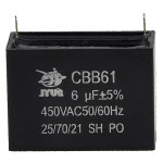 Конденсатор JYUL CBB-61 6мкф - 450 VAC прямоугольный 22х47х34