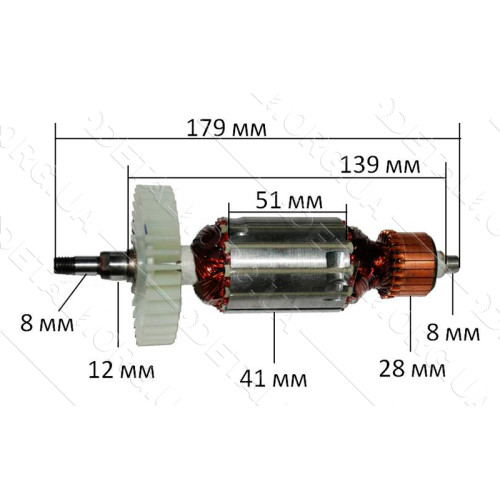 Якорь болгарка Rebir LSM-150/1350 (176*41 шлиц 8мм)