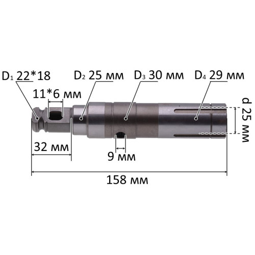 Ствол перфоратора Makita HR2800 оригінал 158285-3