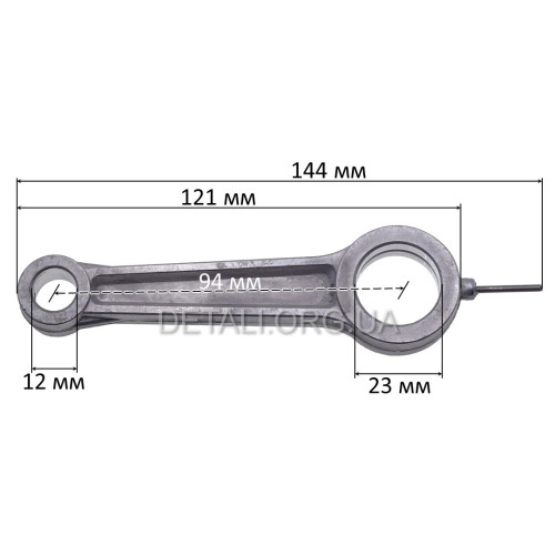 Шатун компрессора L121*144 d1 12 d2 23 Lмц - 94