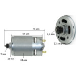 Двигун шуруповерта Makita HP330D оригінал 629962-9 (d38 L75 dвала3,2 12-з прямо)