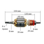 Якір (ротор)  перфоратор Makita HR3000C оригінал 513518-7(160*41 5-з право)