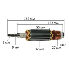 Якорь болгарка Makita9541/9542 оригинал 517053-7