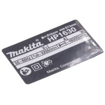 Фирменная табличка с основными характеристиками ударной дрели Makita HP1630 оригинал 865364-7
