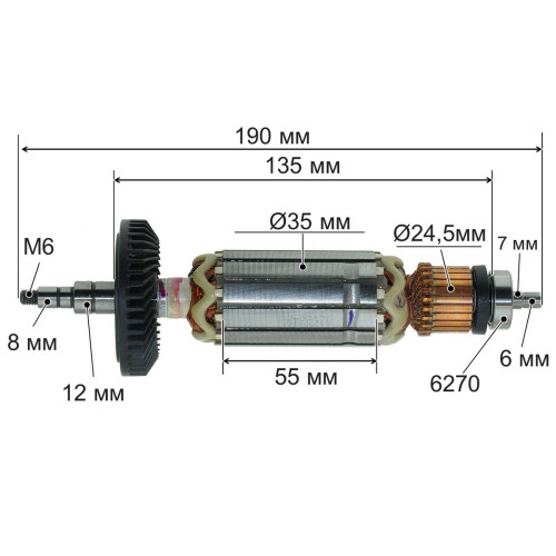 Якір болгарки УШМ Makita 9564H оригінал 515234-7