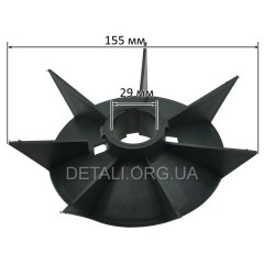 Крыльчатка охлаждения двигателя 100 d29*155