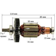Якорь цепной пилы Makita BUC 122/DUC 122 Z оригинал 619225-1 (114*31 7-з право)