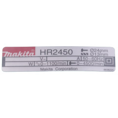 Идентификационная этикетка перфоратора Makita HR2450 оригинал 853822-5