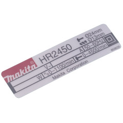 Ідентифікаційна етикетка перфоратора Makita HR2450 оригінал 853822-5 2