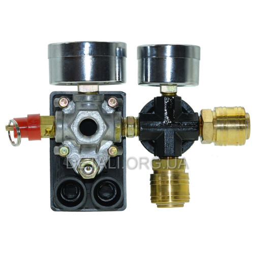 Автоматика компрессора 220V 12Bar в сборе с редуктором и манометрами