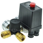 Автоматика компрессора 220V 12Bar в сборе с редуктором и манометрами