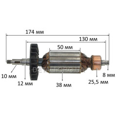 Якорь болгарка Eurotec 180 ST (174*38 шпонка 10мм резьба)