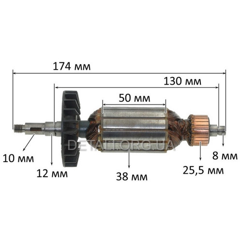 Якір болгарка Eurotec 180 ST (174*38 шпонка 10мм різьблення)