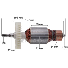 Якір болгарки Forte EG 24-230 SN (198*51 різьблення 8 мм).