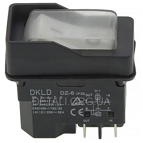 Кнопка рейсмуса JET JWP-12 4 контакта 15A с пружиной DKLD DZ-6