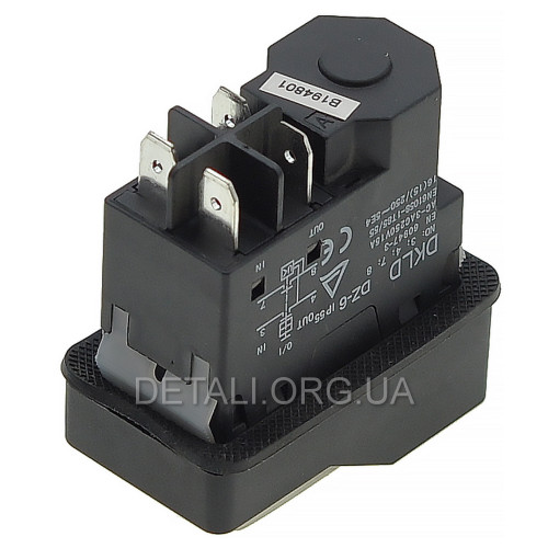 Кнопка рейсмуса JET JWP-12 4 контакта 15A с пружиной DKLD DZ-6