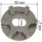 Зірочка 6 променів ланцюгової пили Makita UC3010A оригінал 221522-9 (dвн9*12 / D30 / h7)