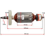 Якорь болгарка Rebir LSM 125/1100E (161*38 шлиц 8мм)