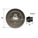 Шестерни (пара) болгарки Bosch GWS 15 оригинал 1607000D4Z (d1 12*51,5/d2 7*16/h2 17) 