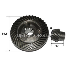 Шестерни (пара) болгарки Bosch GWS 11/12/14-125 1600A0022W (d1 11,5*51,5/d2 8*18/h2 17) оригинал