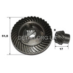Шестерни (пара) болгарки Bosch GWS 11/12/14-125 1600A0022W (d1 11,5*51,5/d2 8*18/h2 17) оригинал