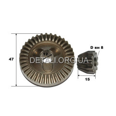 Шестерни (пара) болгарки Bosch GWS 780/850 1606333605/606 (d1 12*47,5/d2 8*19/h2 15) оригинал