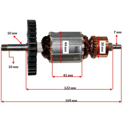 Якір болгарка DeWalt 831 (169 * 44 посадка 10мм) аналог 397337-02, 402875-09