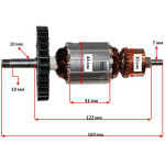 Якір болгарка DeWalt 831 (169 * 44 посадка 10мм) аналог 397337-02, 402875-09