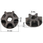 Звездочка электропилы (6 лучей тарелка овал) (8*10мм d31 h11)