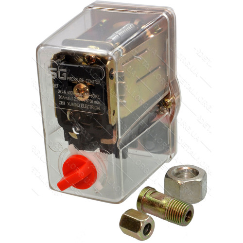 Автоматика компресора 380В 1 вихід PRO прозорий корпус, перехідник м3/8